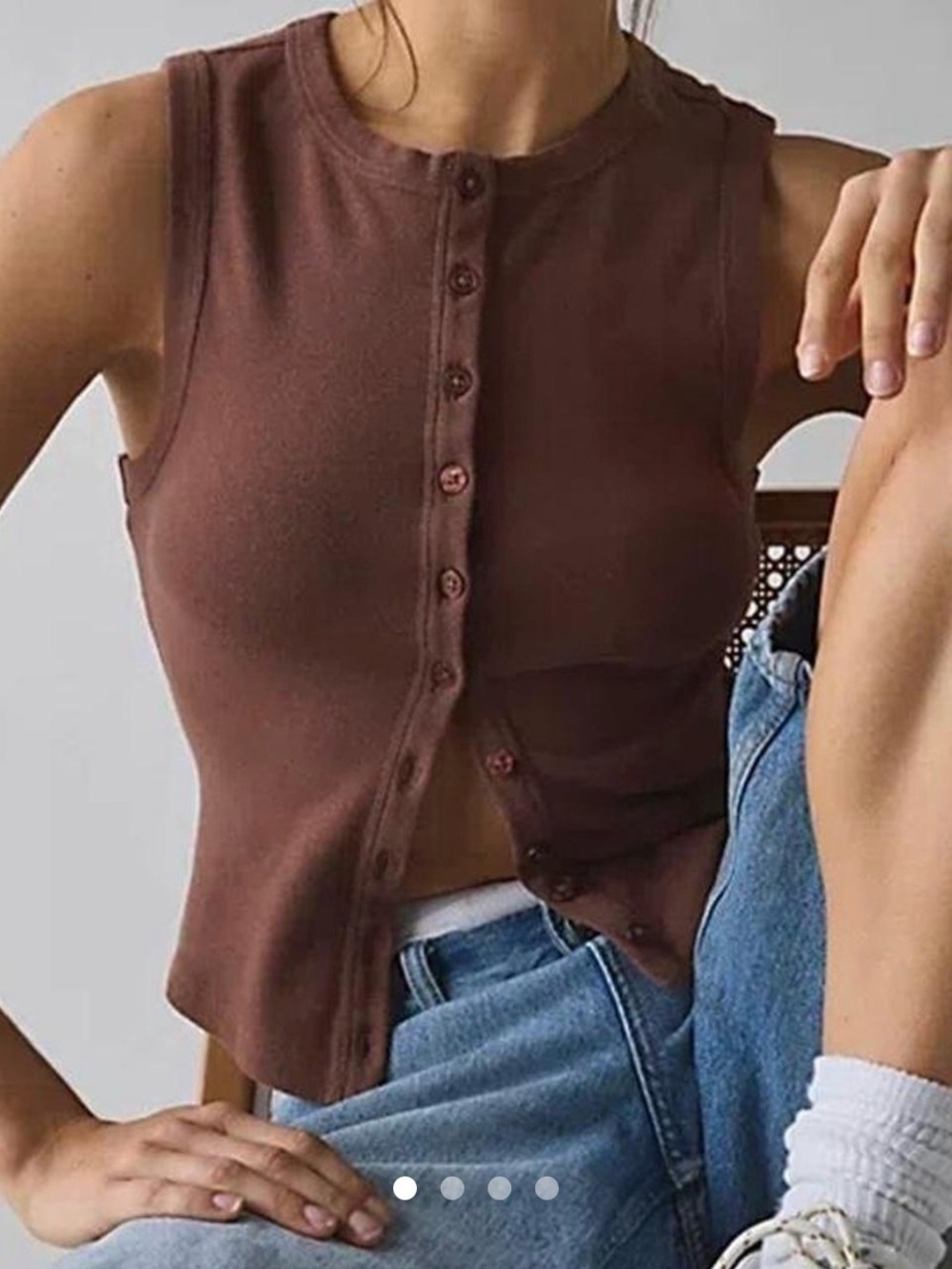 Urban outfitters women’s brown vest BDG Button-Front Tank